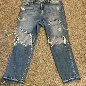 KanCan Ultra High Rise Straight Blue Jeans